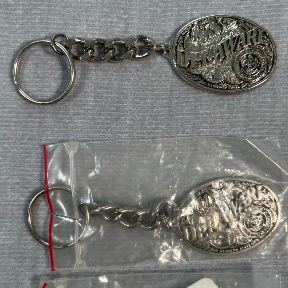 Delaware Keychain Silver Tone State Diamond State Gift Keys Chain Vintage (#1)